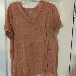 Peach colored sheer shirt